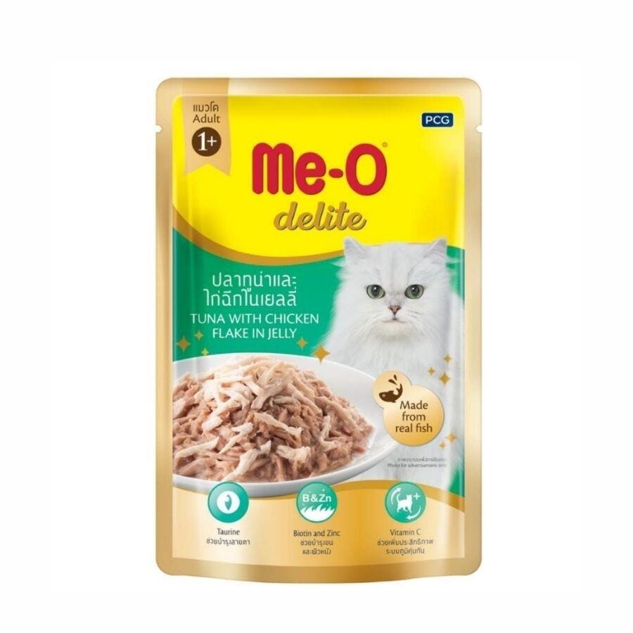 Me-o Pouch Delite Tavuk Ve Ton Balıklı Yetişkin Kedi Konservesi 70 GR | SRC: Barcode: 8850477018037